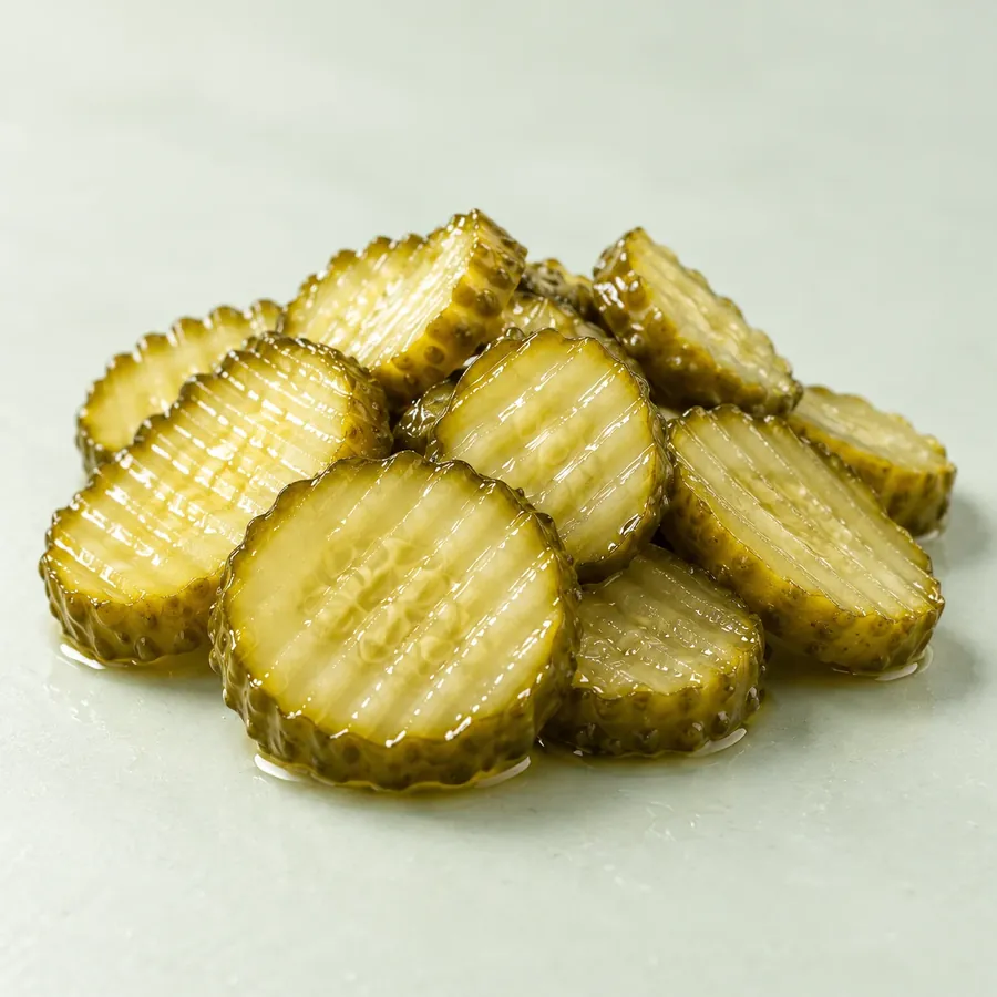 Маринованные огурцы, нарезанные ломтиками